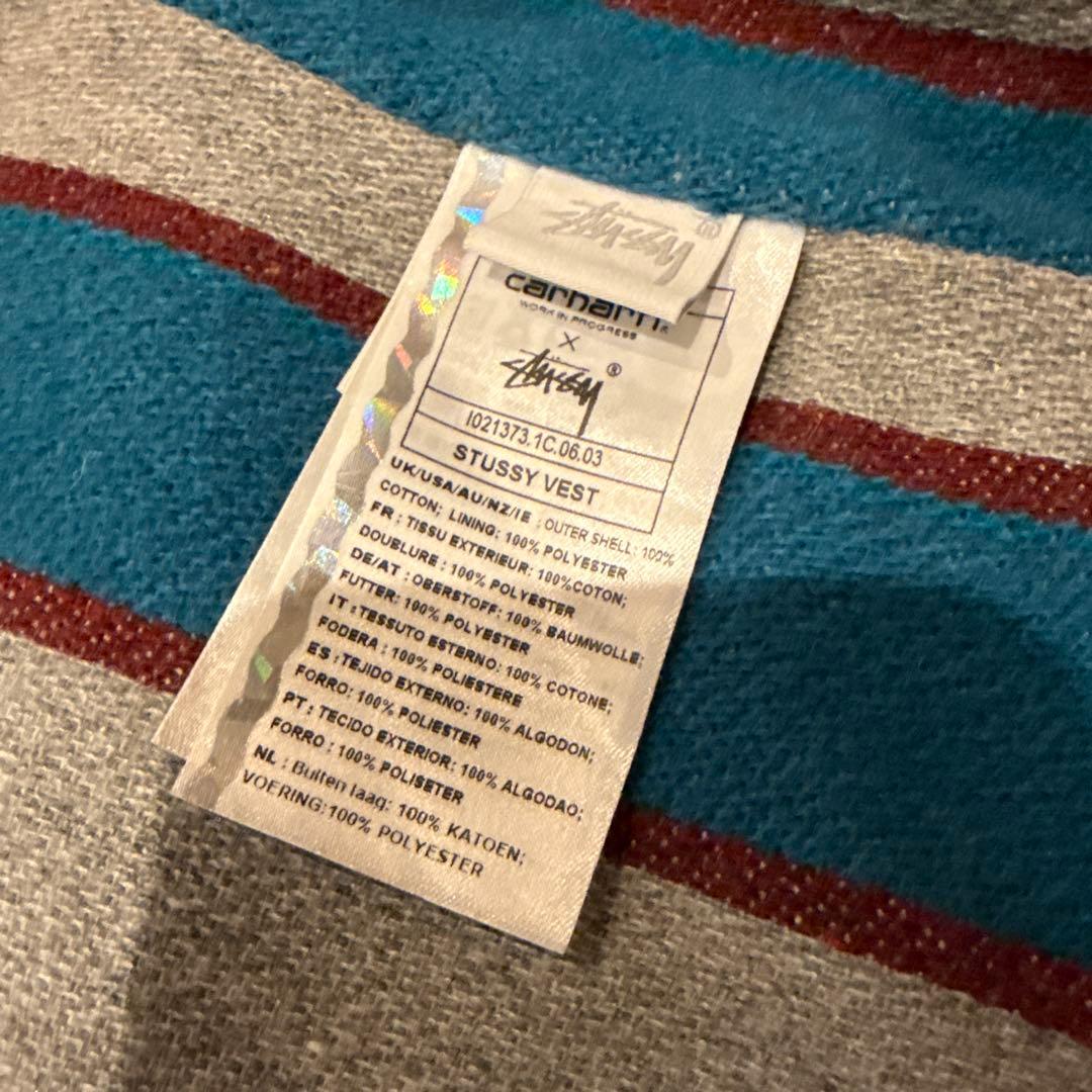 限定Stüssy x Carhartt カーハートベスト　黒xネイビー