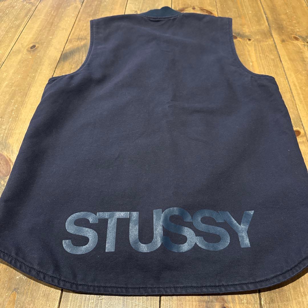 限定Stüssy x Carhartt カーハートベスト　黒xネイビー