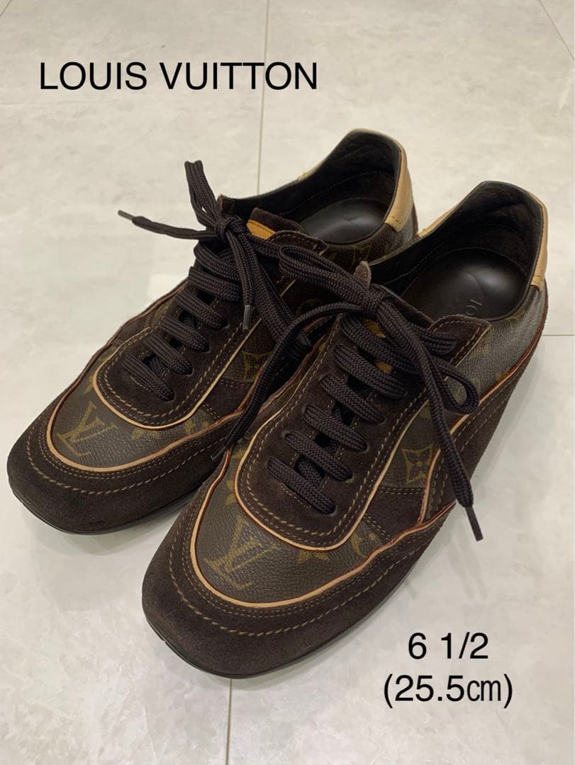 中古LOUISVUITTONモノグラム靴スニーカー6 1/2(25.5)ヴィトン