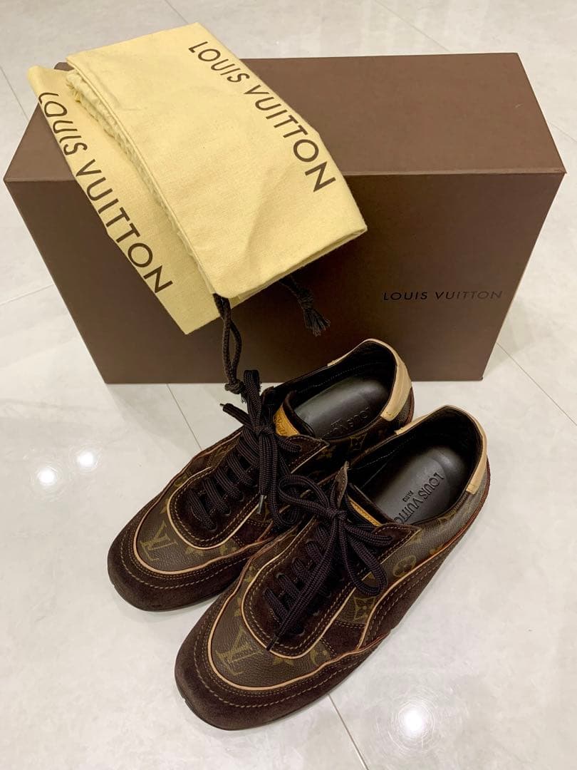 中古LOUISVUITTONモノグラム靴スニーカー6 1/2(25.5)ヴィトン