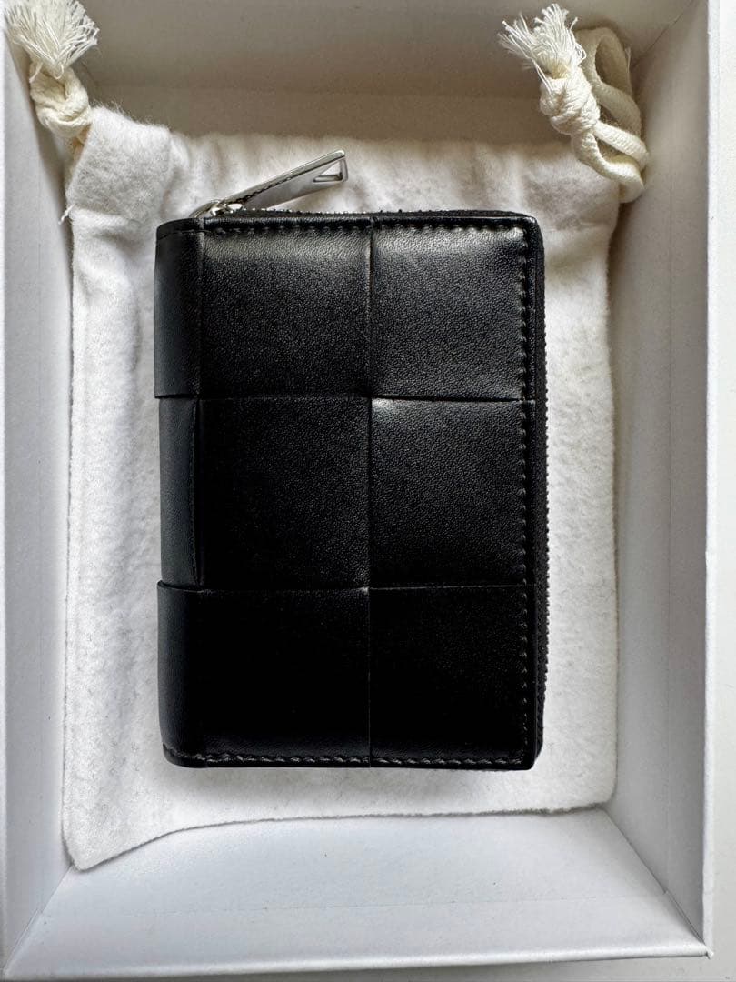ボッテガヴェネタ 財布 二つ折り ファスナー カセット ブラック ケース