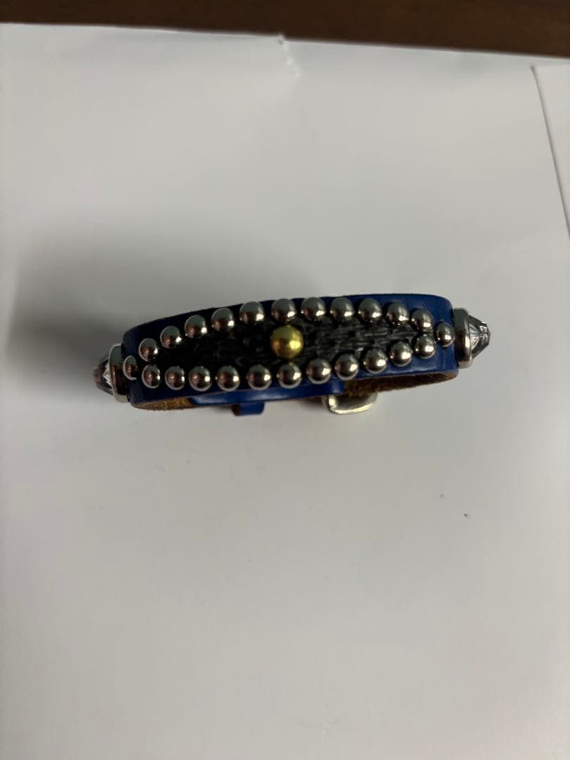 ウルフズヘッドブレスレット青