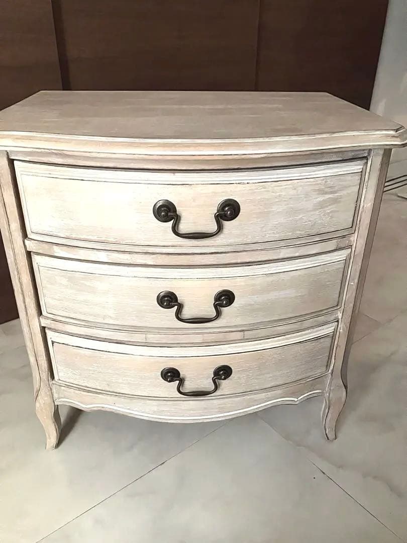 木製 3段 チェスト シャビーシック