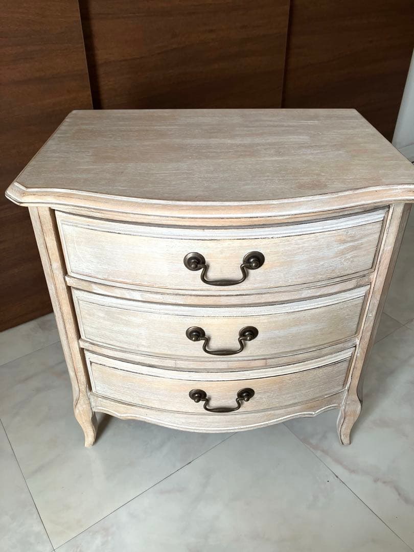 木製 3段 チェスト シャビーシック