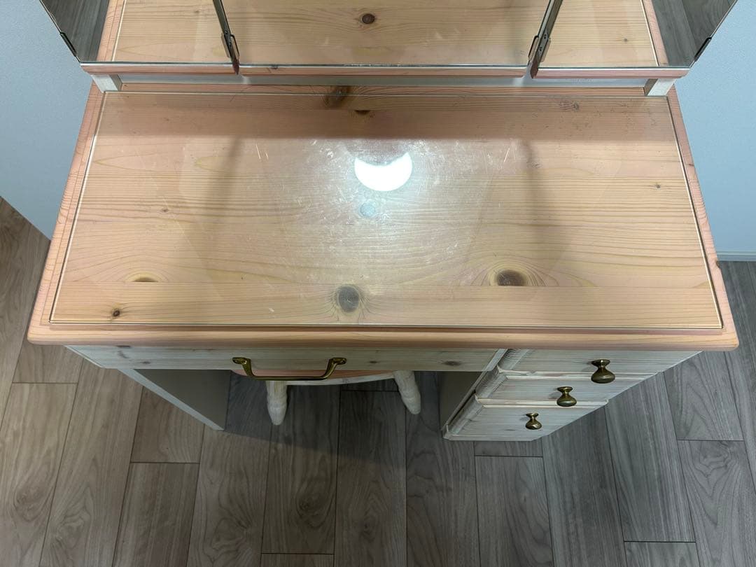 ‼️半額以下‼️ドレッサー 三面鏡 北欧 ピンク ナチュラル テーブル デスク 鏡台