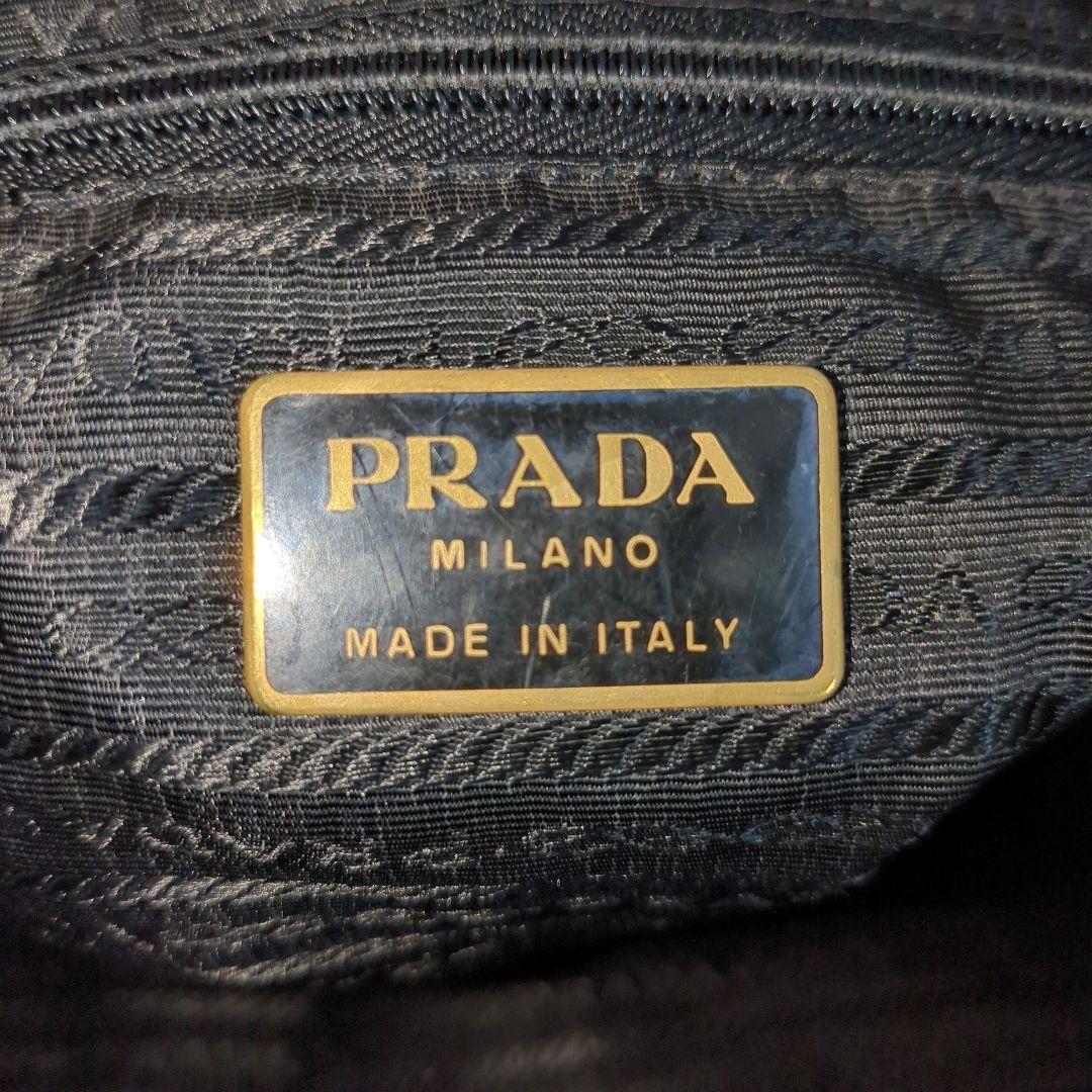 PRADA メッセンジャーバッグ ブラック 三角ロゴ レザー テスートナイロン