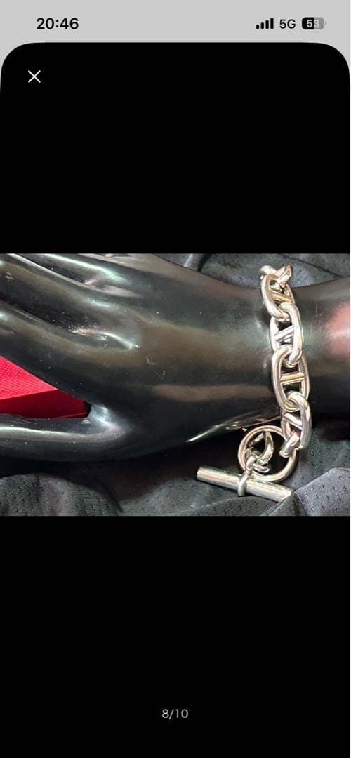 シルバー925　大アンカーチェーンブレスレット　12コマ ブレスレット シルバー