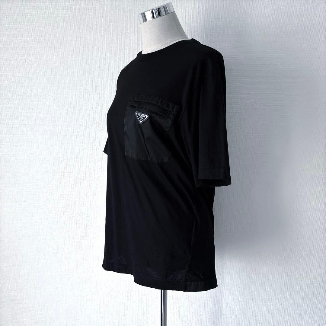 PRADA 24ss トライアングルロゴ Re-NylonジャージーTシャツ