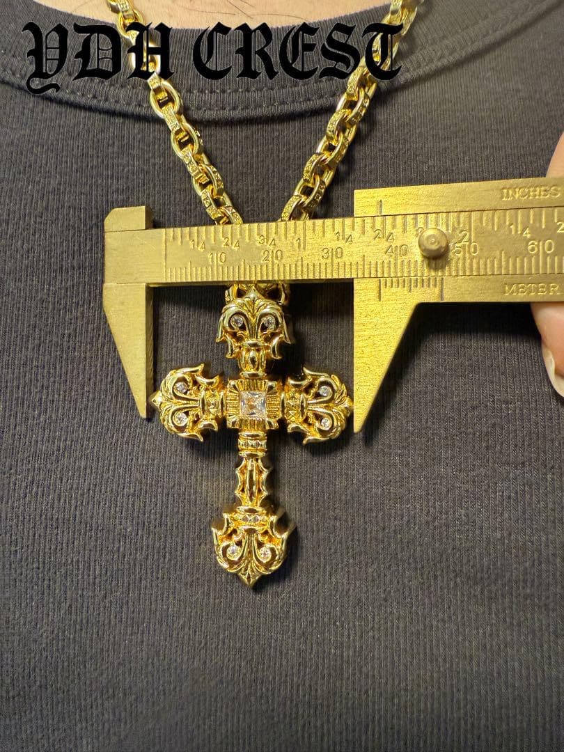 ★CKRGT　22K金メッキS925　チャクラ型クロス＊ストーン　刻印有り