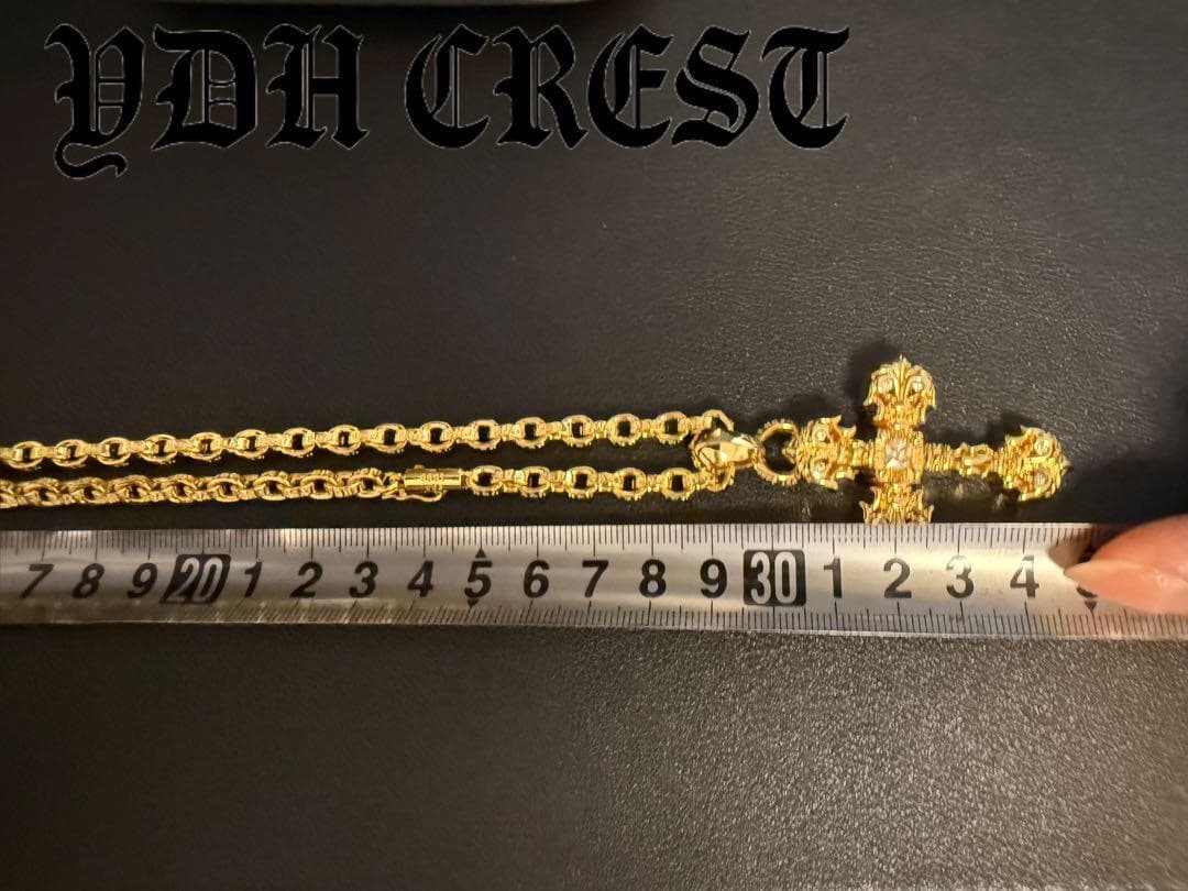 ★CKRGT　22K金メッキS925　チャクラ型クロス＊ストーン　刻印有り