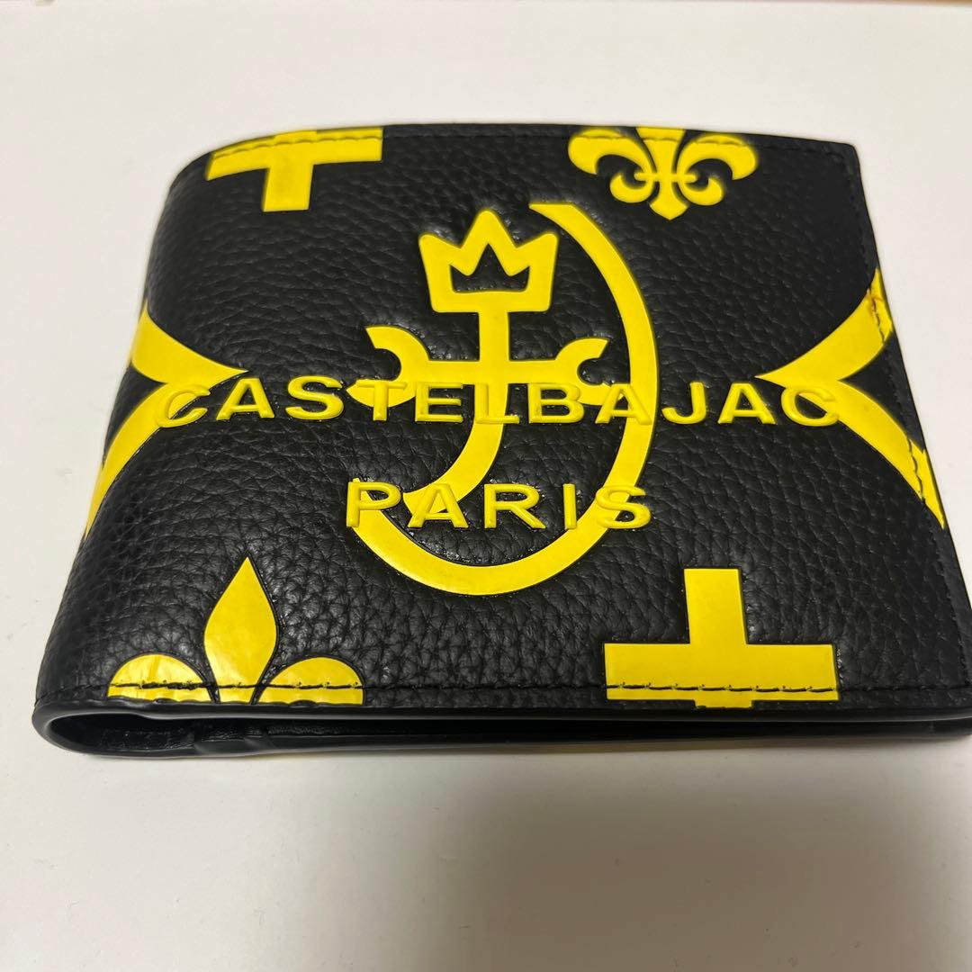 CASTELBAJAC 二つ折り財布 黒/黄色