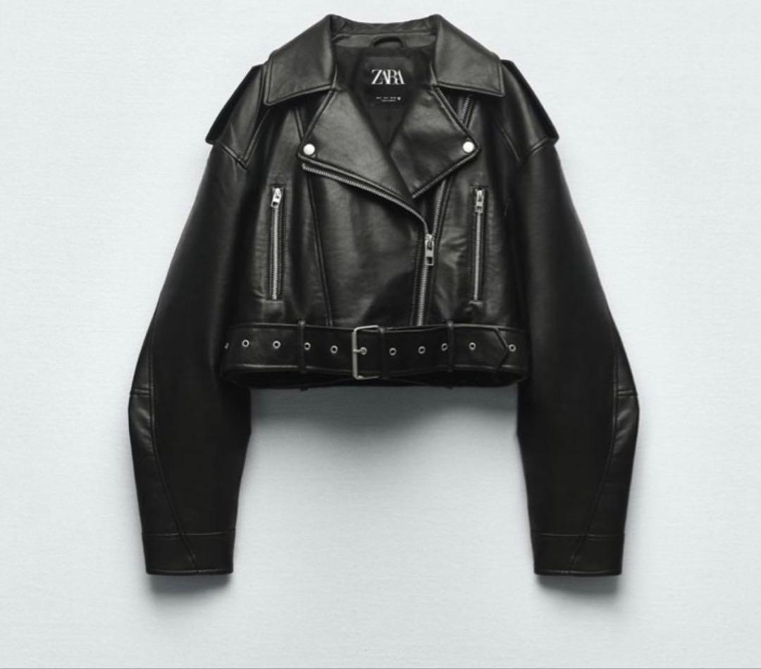 ZARA ブラックレザージャケット EUR XL