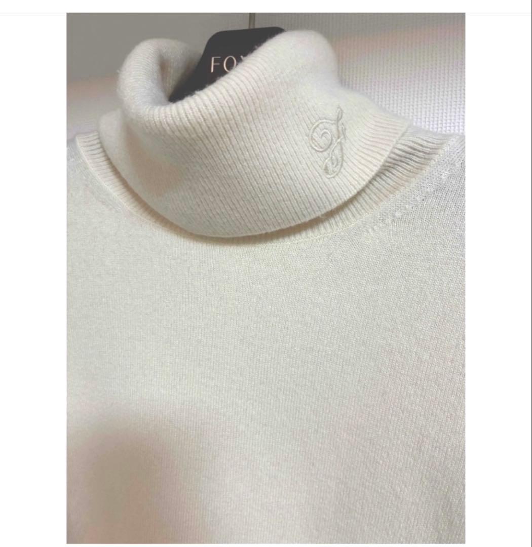 フォクシー　カシミヤ　タートルネックセーター　38