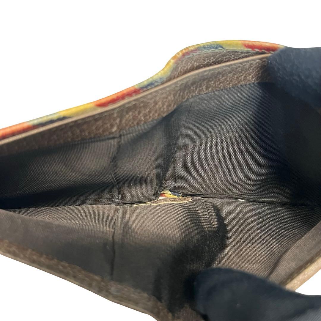 レア✨グッチ 二つ折りで ナイトクーリエ PVC UFO レザー ブラウン