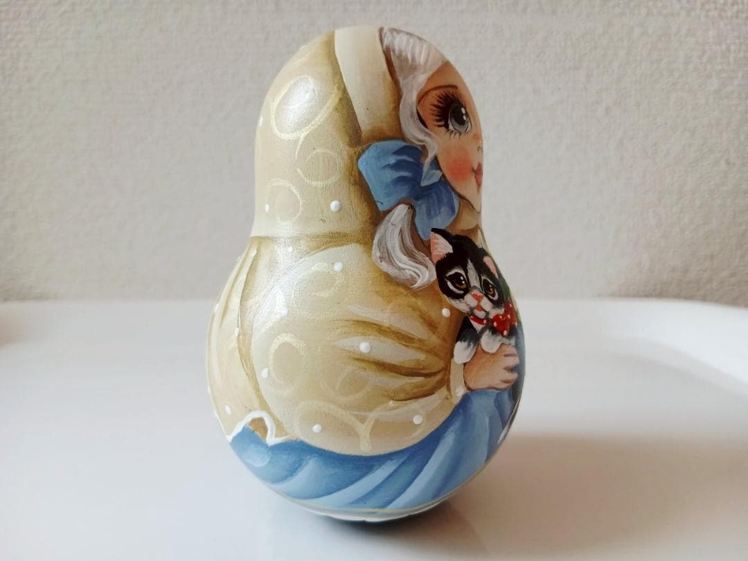 【CBT122】9cm級 おきあがりこぼし(大) スベトラーナ　黒猫ちゃん