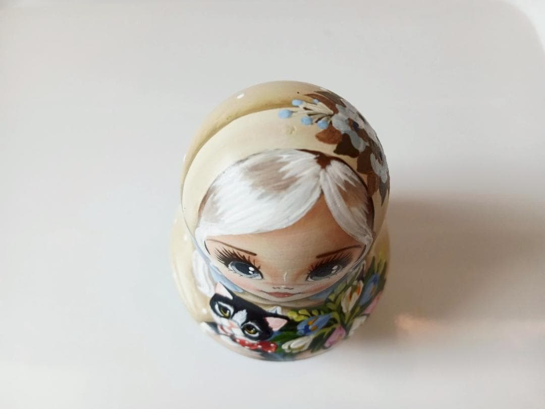 【CBT122】9cm級 おきあがりこぼし(大) スベトラーナ　黒猫ちゃん