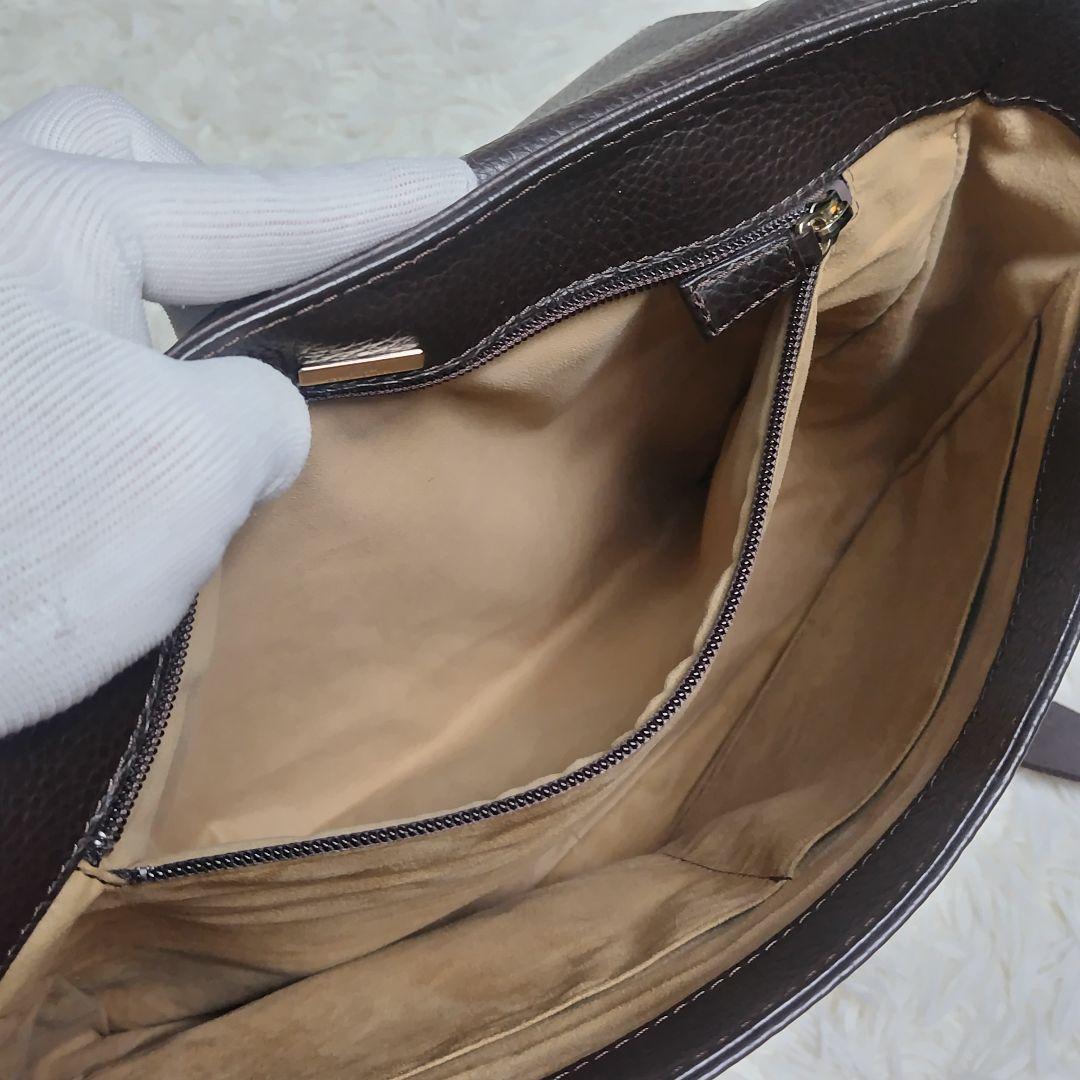 ダンヒル ショルダーバッグ フラップ クロスボディ A4 レザー ブラウン