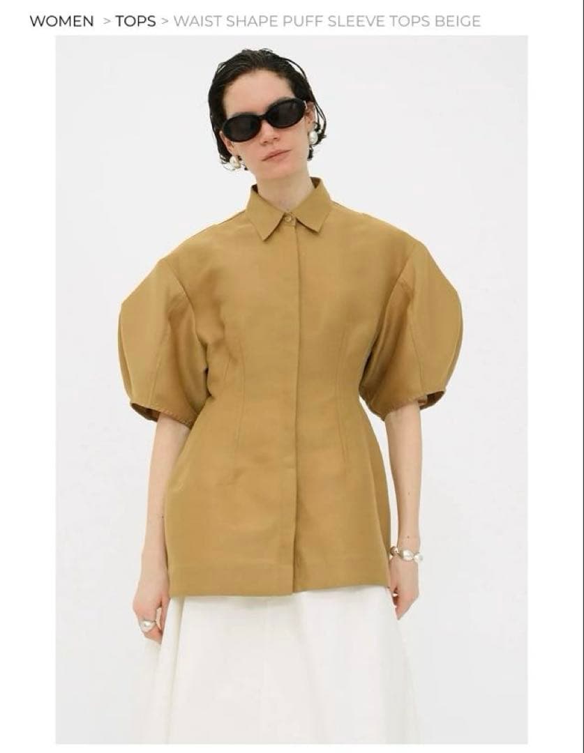 CLANE WAIST SHAPE PUFF SLEEVE TOPS サイズ2