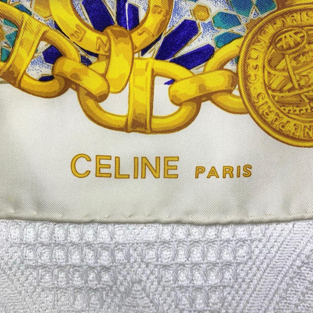 【美品】セリーヌ　CELINE　大判　スカーフ　パリ　シルク　100