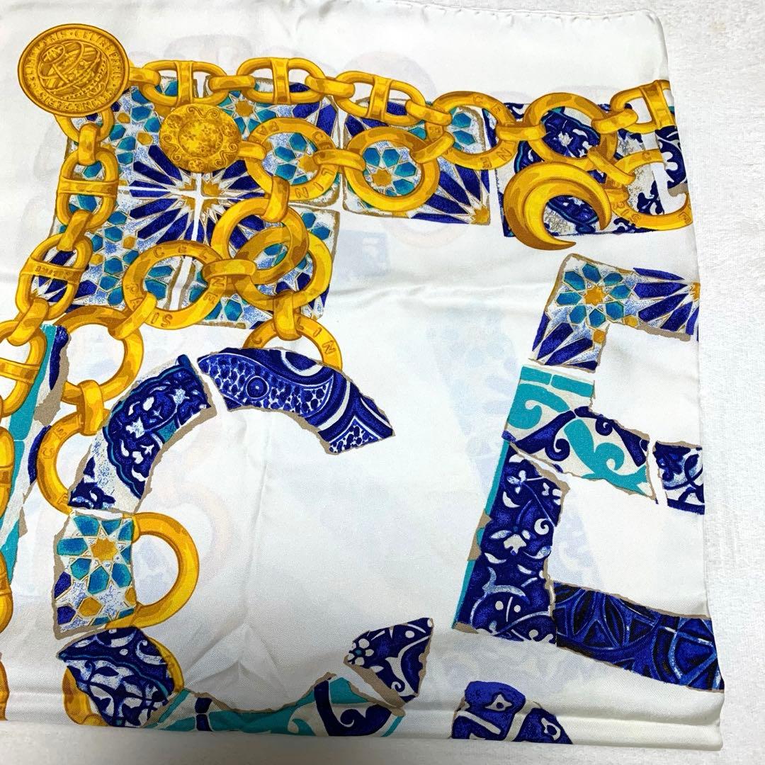 【美品】セリーヌ　CELINE　大判　スカーフ　パリ　シルク　100