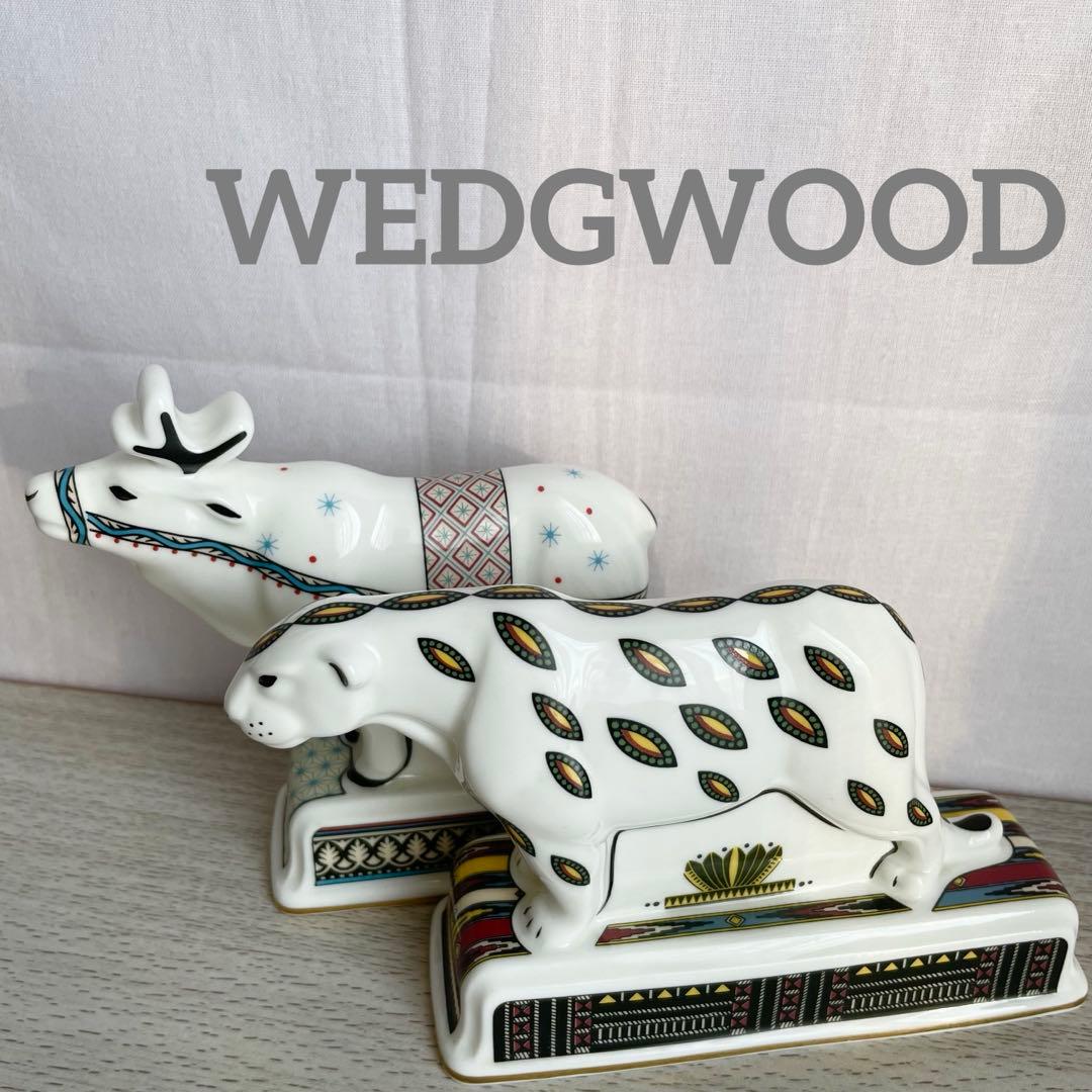 【極美品】 トナカイ&ヒョウ インテリア雑貨 2個セット