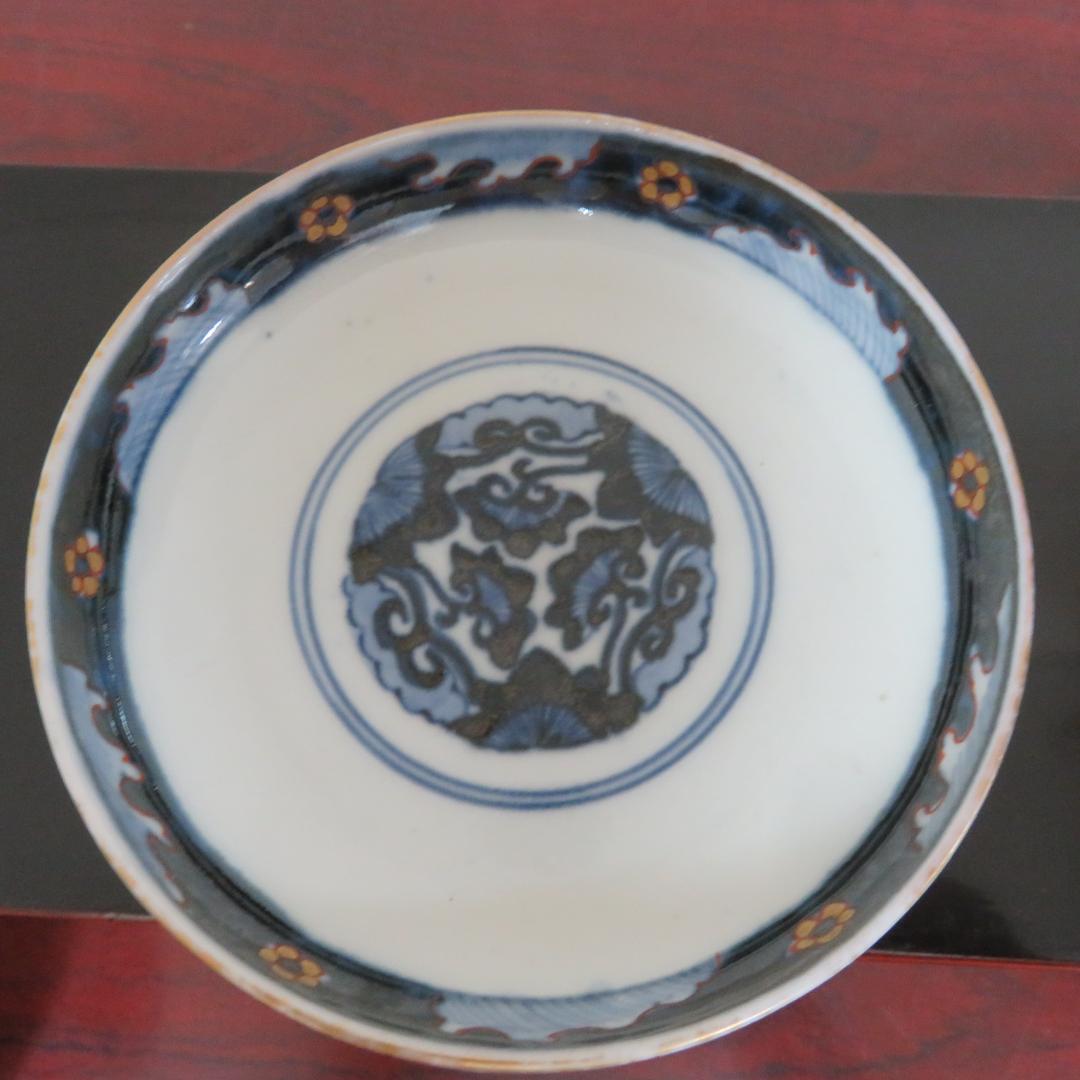 蓋付茶碗 2客 ペア 美品 人物 赤絵 金彩 窯傷 その2