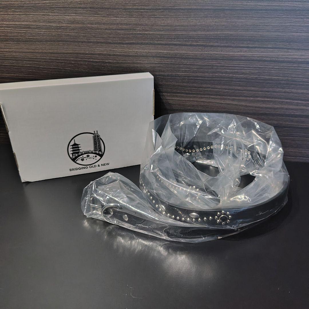 クロス橙■本革レザーフルスタッズナローベルト☆ヴィンテージアメカジビンテージ古着