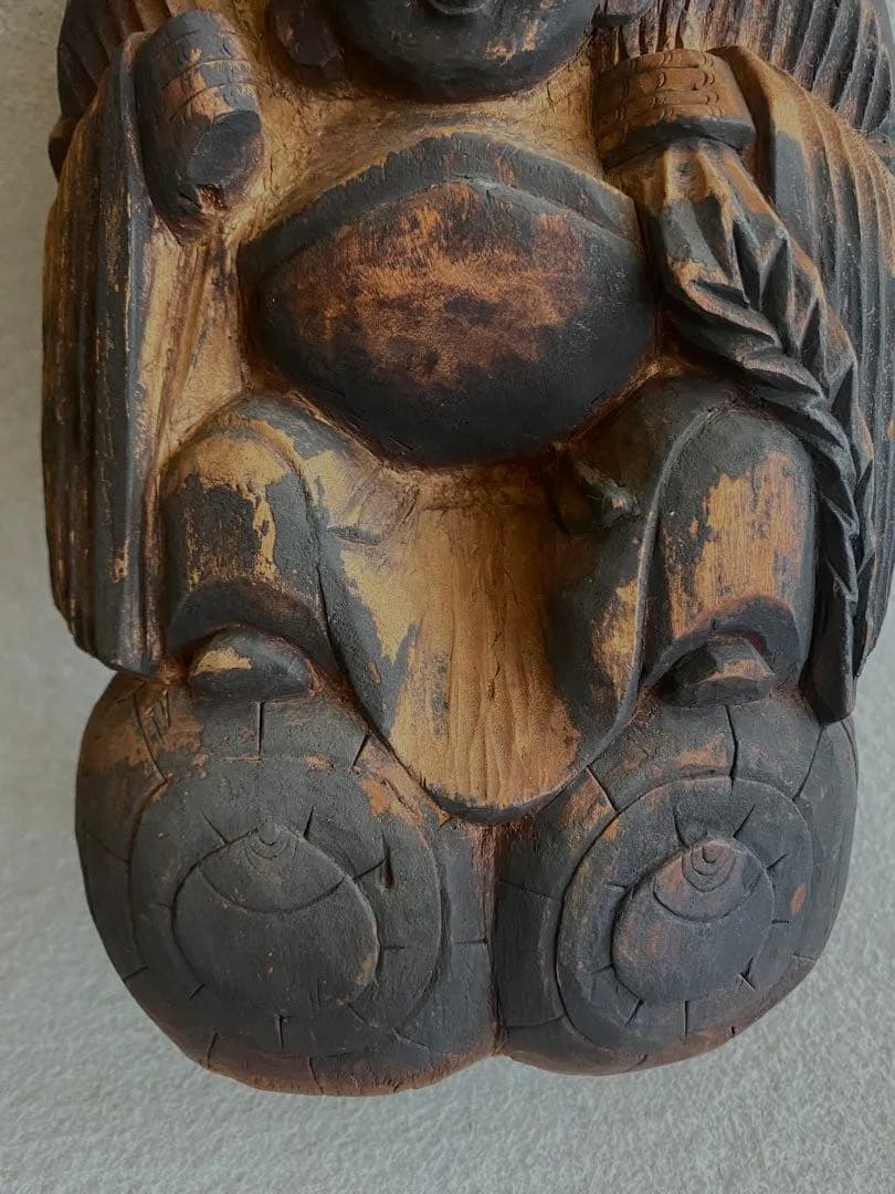 【レトロ】木彫り／恵比寿・大黒天の置物