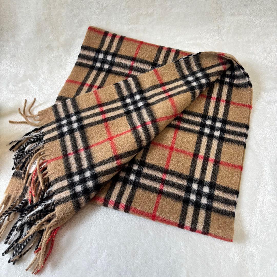 未使用✨タグ付きBurberrys バーバリー カシミヤ　マフラー 英国製