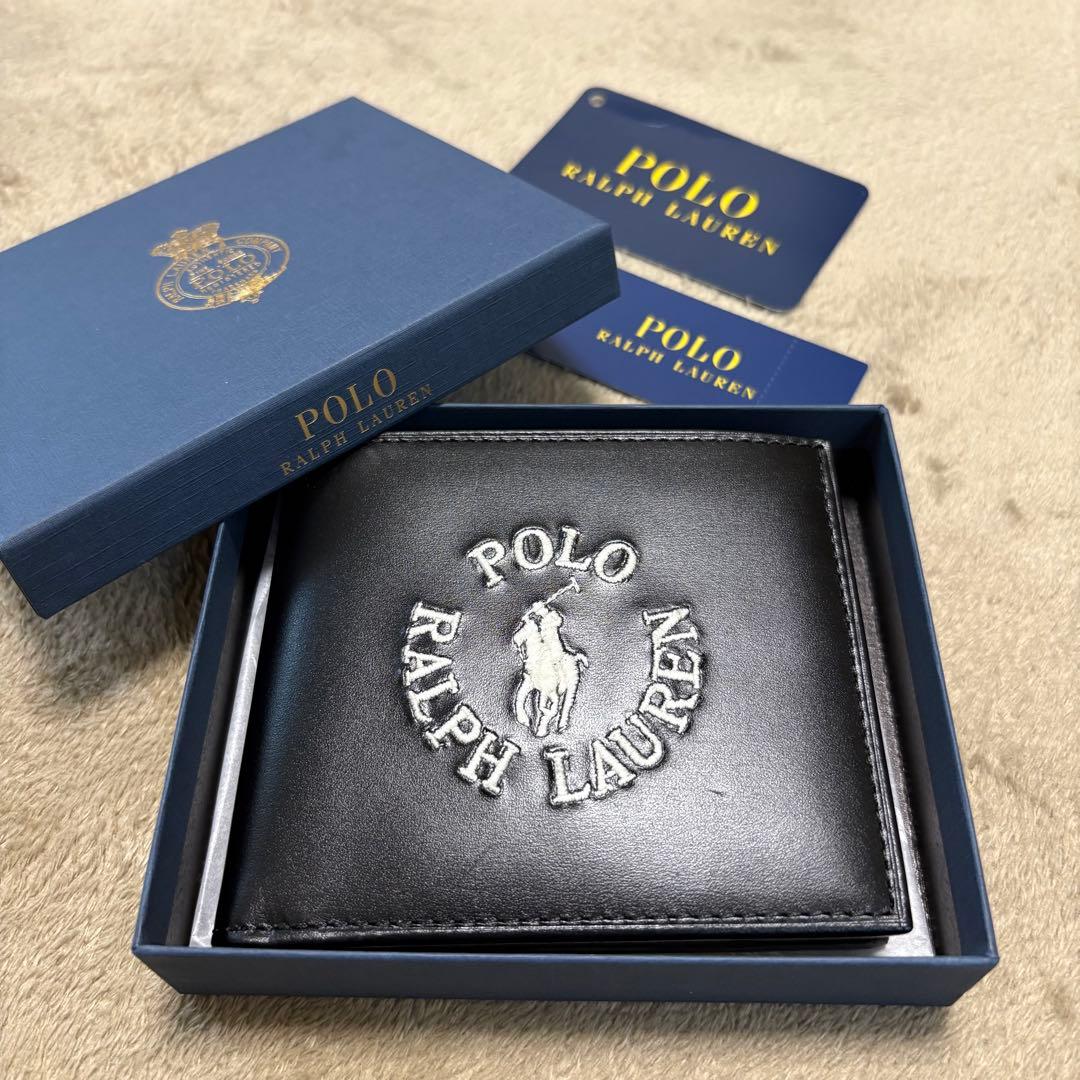 【新品】POLO RALPH LAUREN ロゴエンブロイダード 二つ折り財布