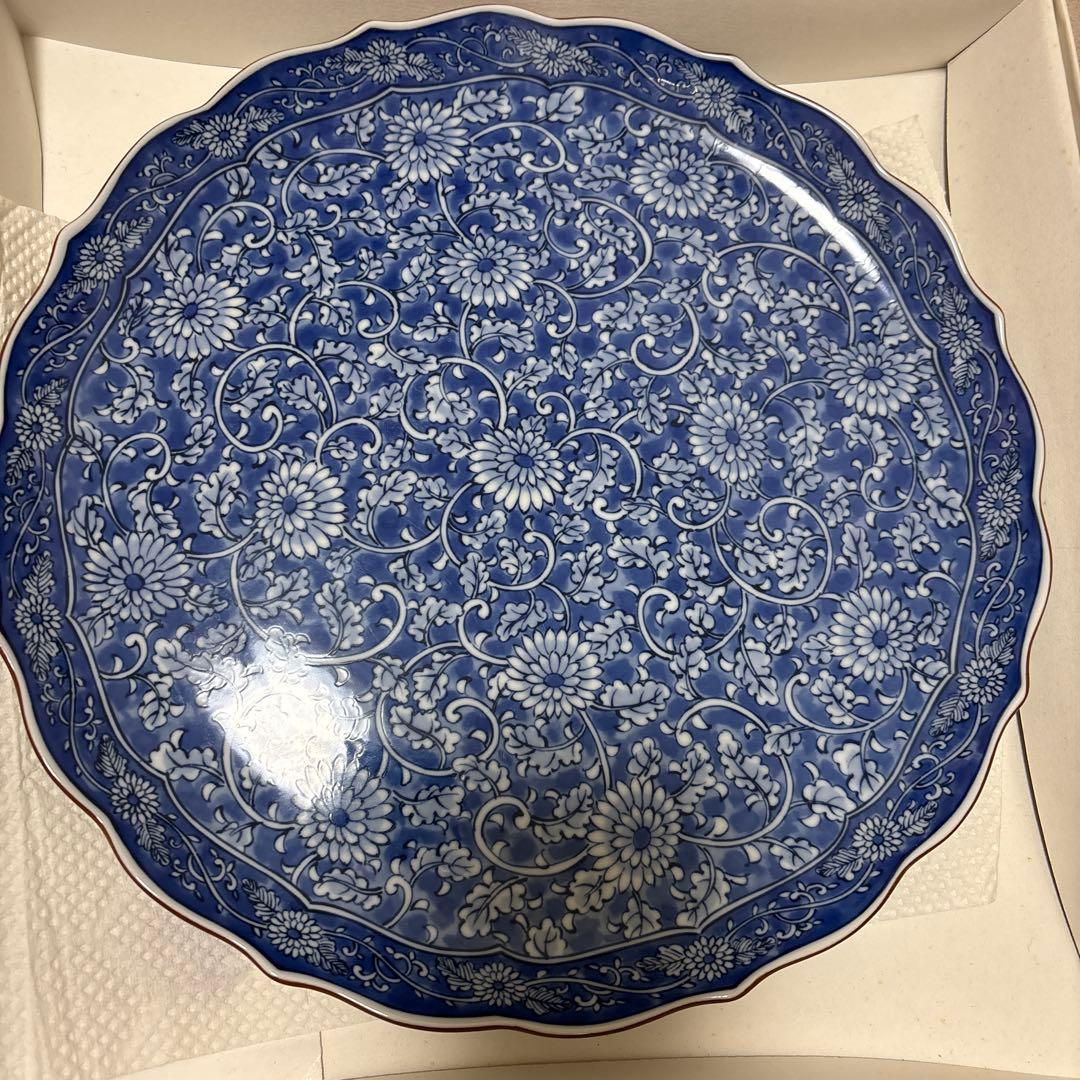 橘吉　藍色　大皿