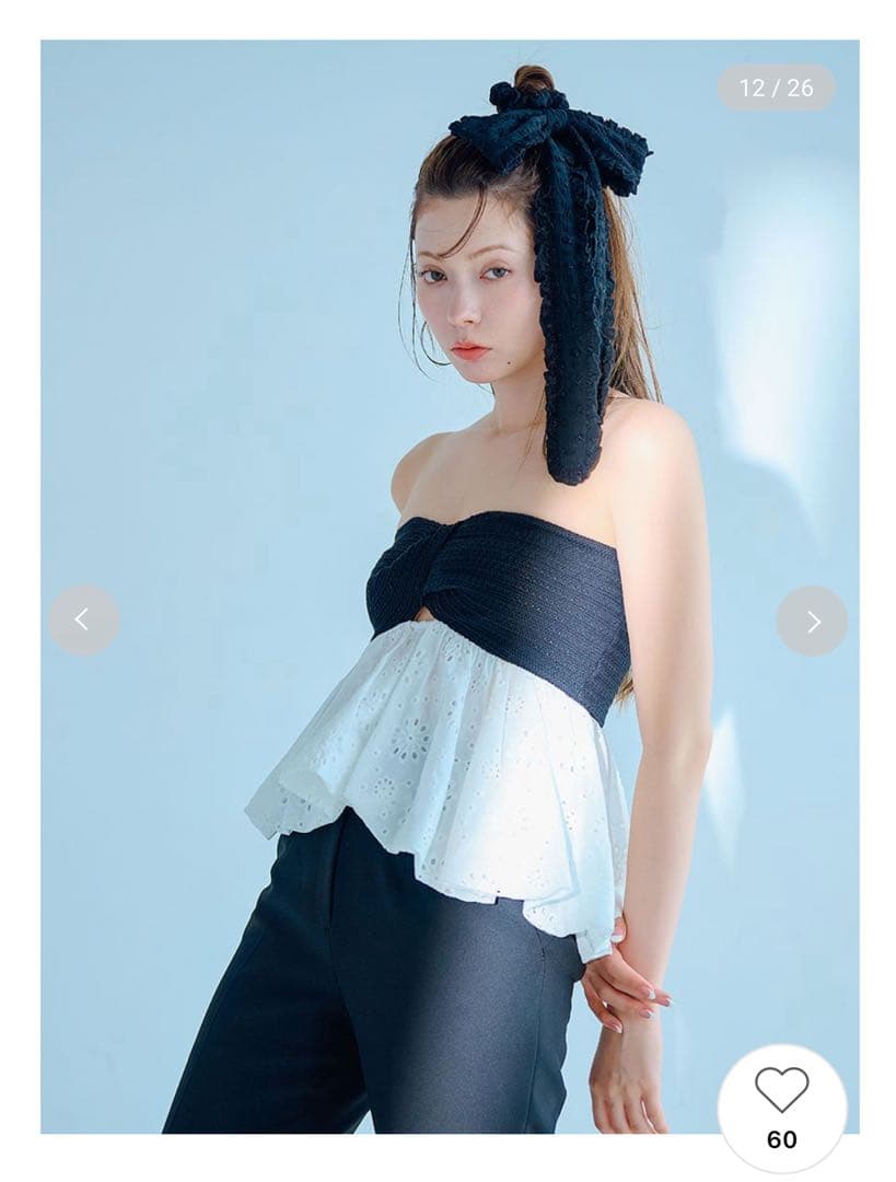 LILY BROWN ロングリボンシュシュ 黒black