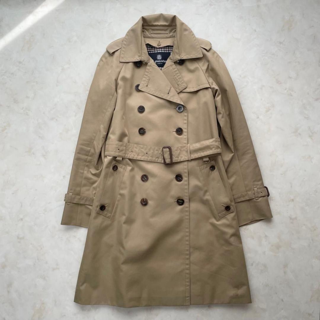 【極美品】Aquascutum　トレンチコート S 4 ブルーライナー付　ベルト