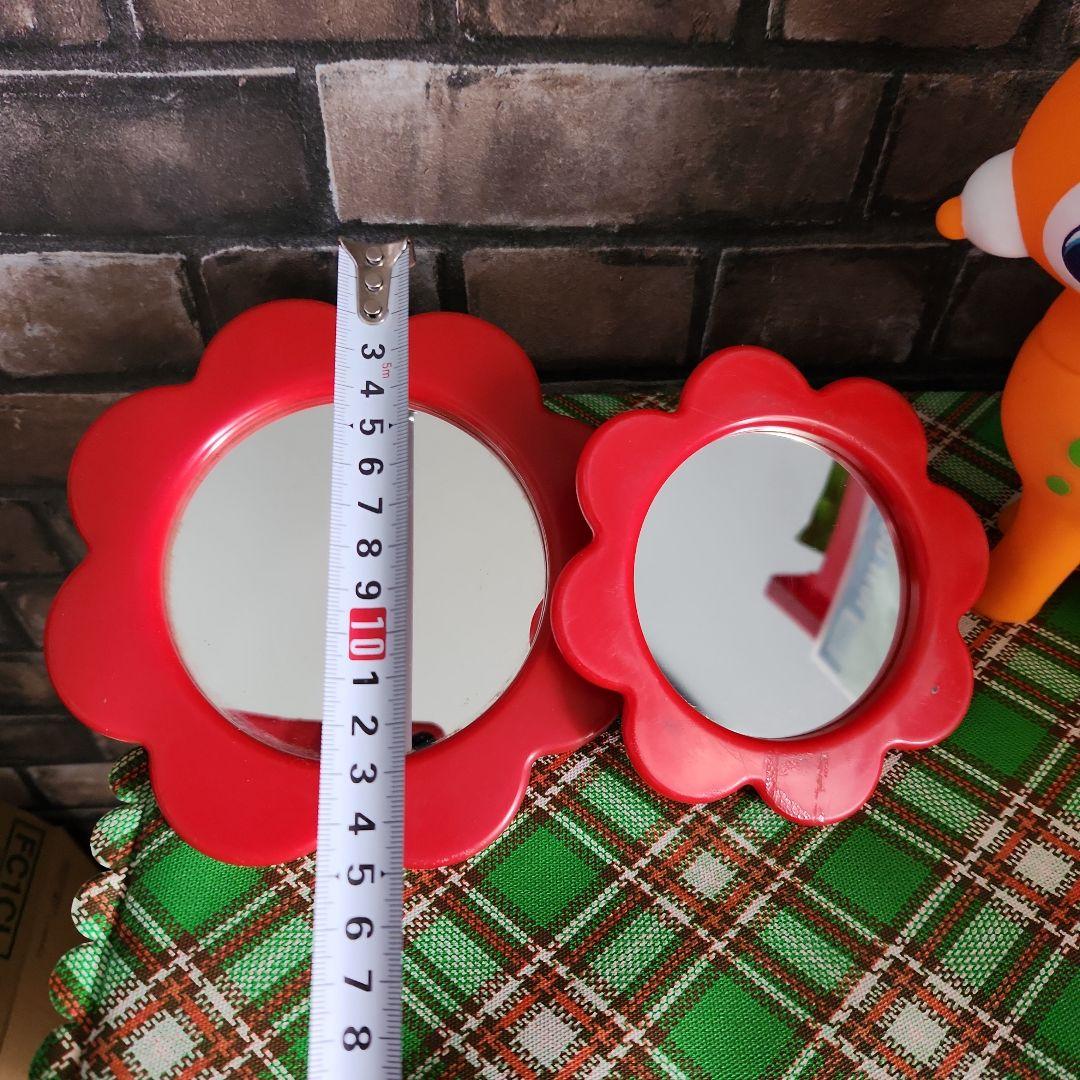 ☘️昭和レトロポップ☘️オレンジ色の子鹿貯金箱&フラワーミラー