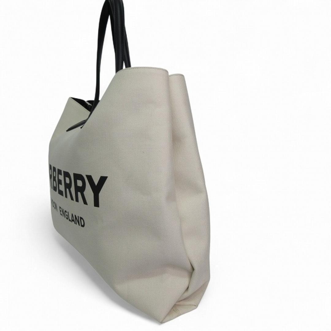 バーバリー BURBERRY ディールコットンブレンド トートホワイト×ブラック
