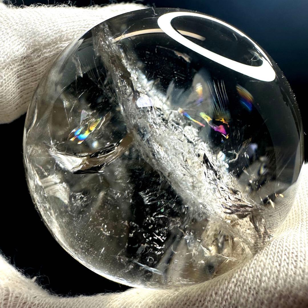 爆レア❗️ヒマラヤ水晶 丸玉 虹入り 天然石 パワーストーン☆パワー浄化A968