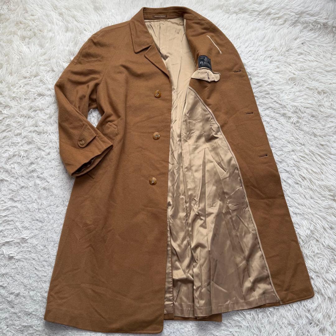 美品XLサイズ相当　カシミヤ100% シングルチェスターコート　マキシ丈