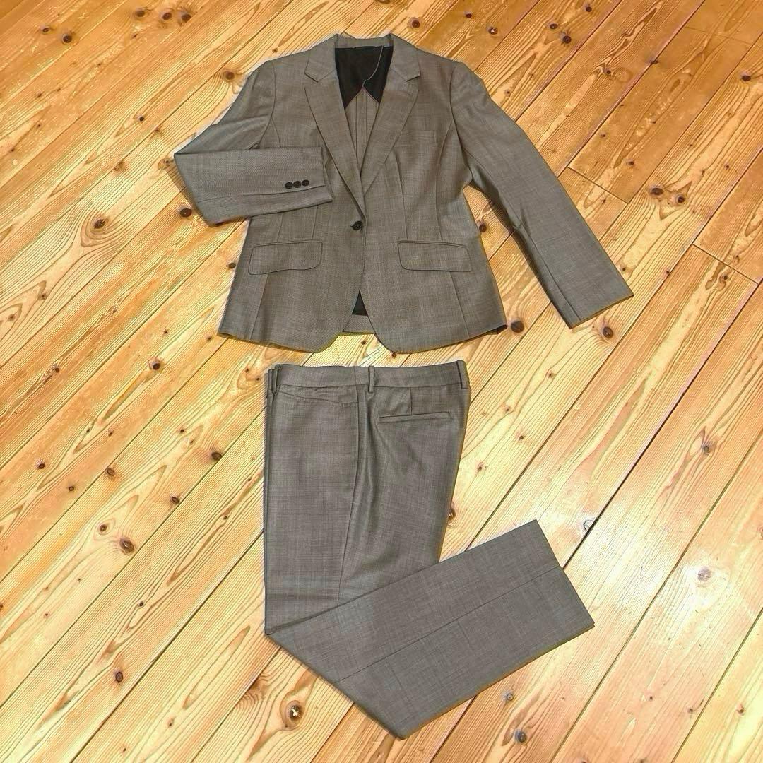 パンツスーツ　スーツ　ベージュ　イタリア高級生地「REDA」オールシーズン