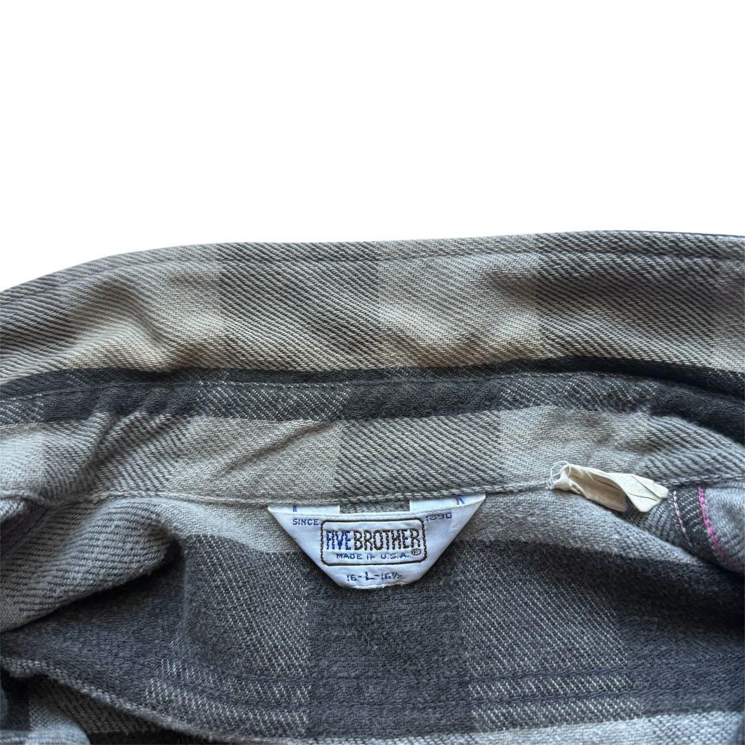 希少 FIVE BROTHER ネルシャツ L ファイブブラザー 三角タグ
