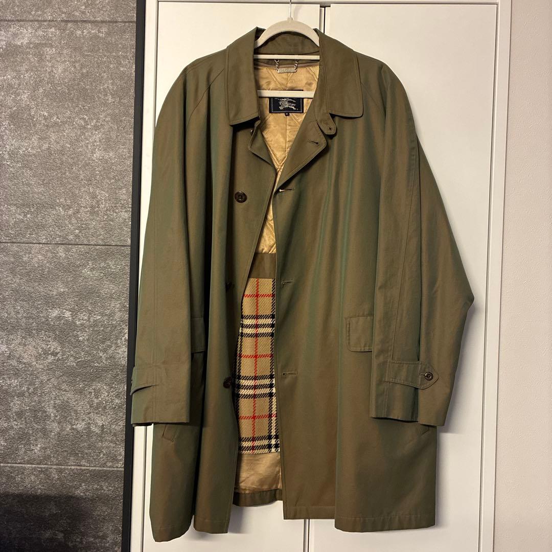 バーバリーズ　カーキ色 トレンチコート チェック裏地