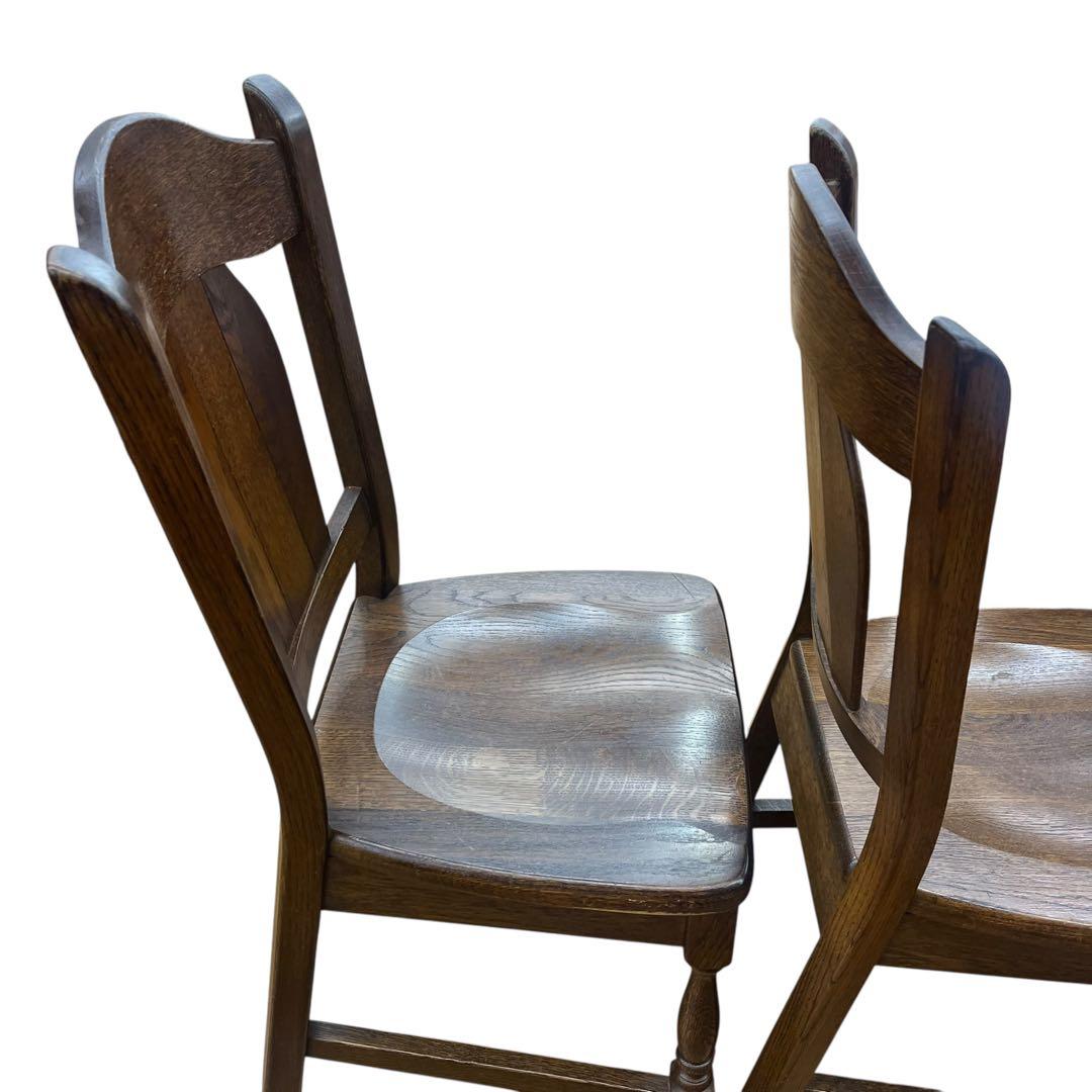 美品　起立木工　オランダ製　オーク無垢　2脚セッ