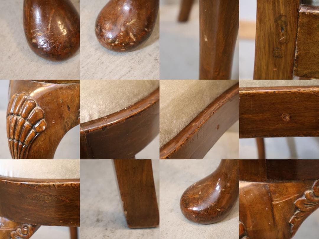 ロイズアンティークス クイーンアン ダイニングチェア 2脚セット アンティーク