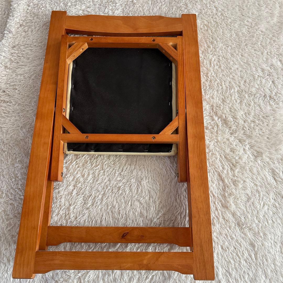 美品】天然木 折りたたみ デスク チェア セット 椅子 テーブル ワークスタディ