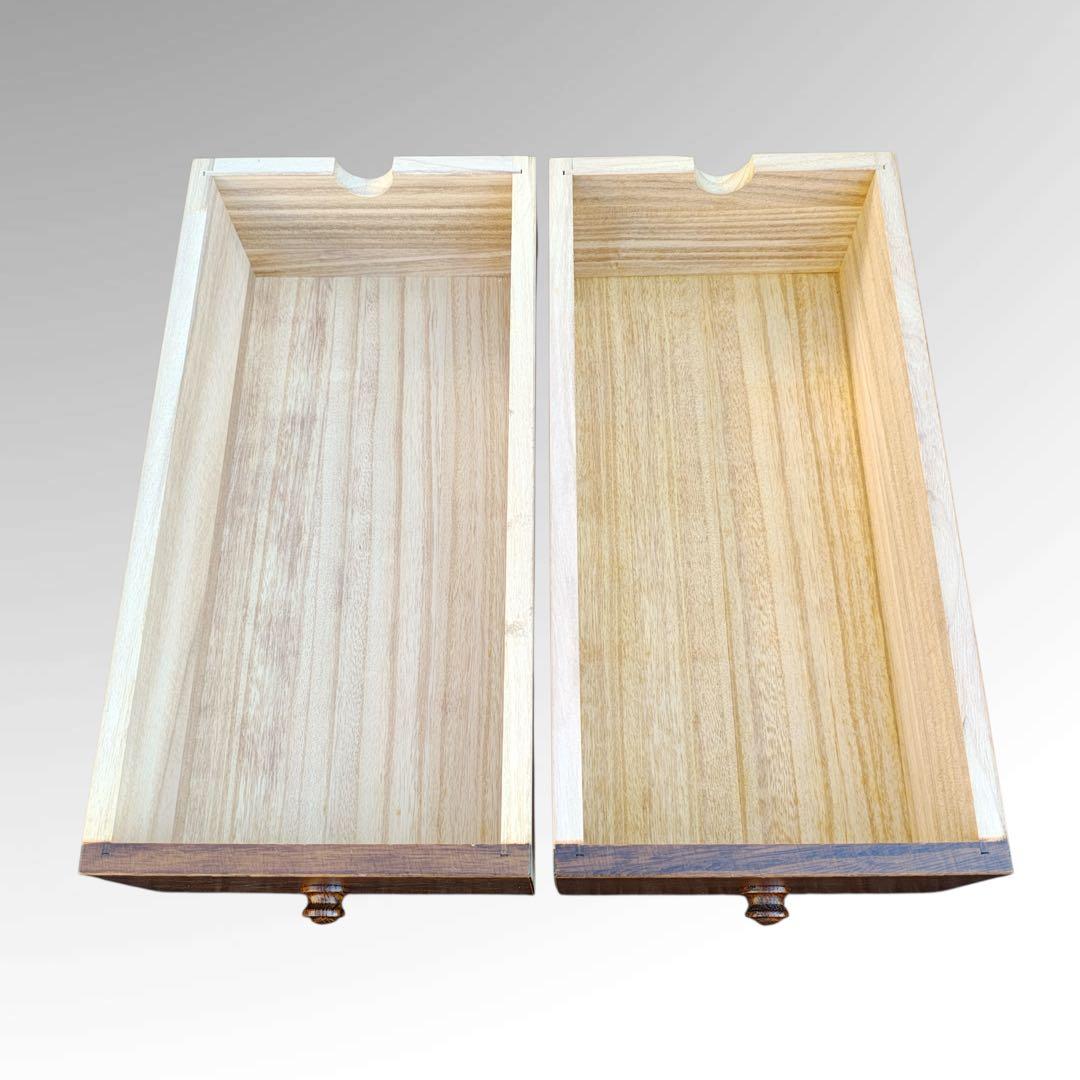 松永工房 IDC大塚家具 ヴィンテージ 両袖 三面鏡 ドレッサー ナラ材