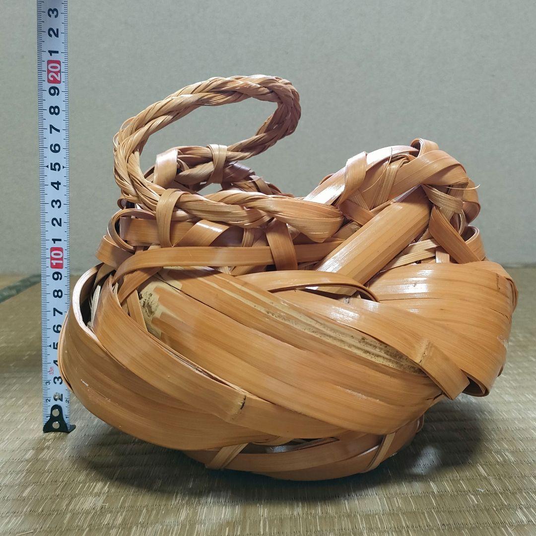 竹花籠　レトロ　竹細工　竹籠　花籠　茶道具　アンティーク　生花