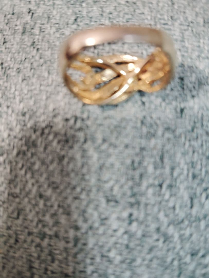 ゴールド ストライプデザイン リング　みるくしゅがー