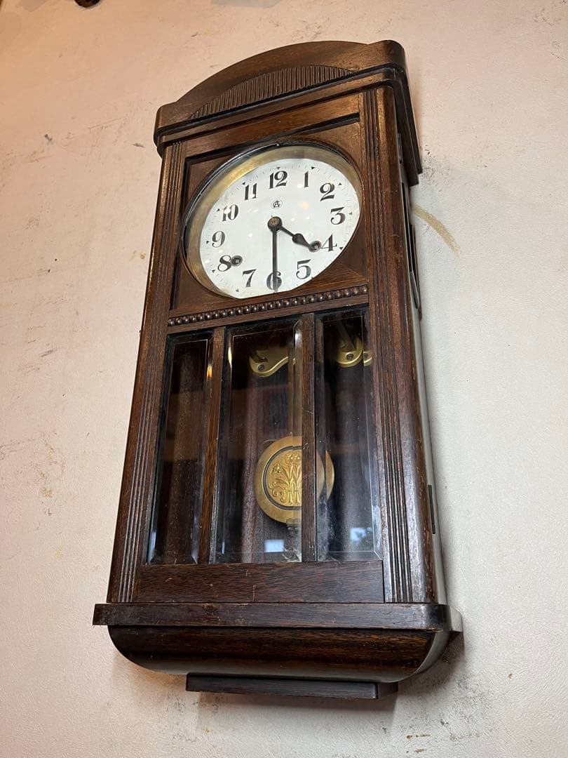 愛知時計　ドイツ仕様　柱時計　古時計　振り子　ゼンマイ　ボンボン　レトロ　精工舎