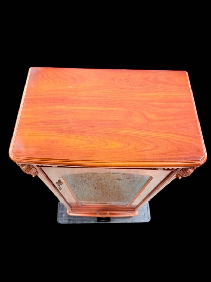 【象嵌】アンティーク ガラスキャビネット 飾り棚 イタリア ヴィンテージ レア