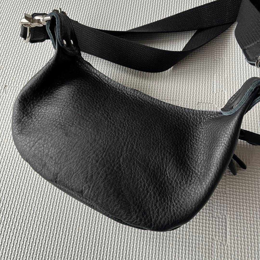 美品 Butler Verner Sails シボ オールレザーボディバッグ 黒