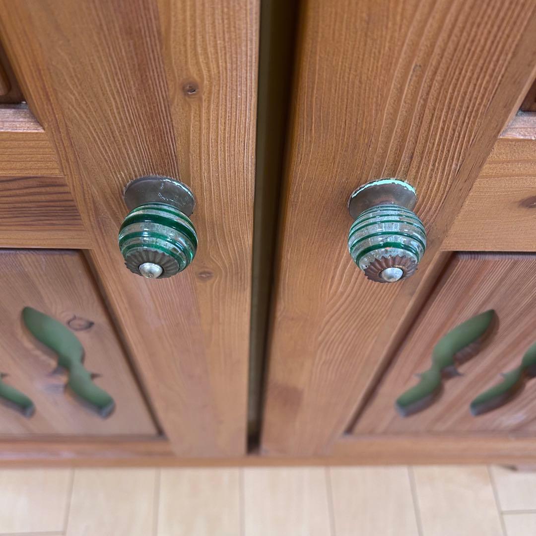 カントリー家具　LEGNATEC サイドボード　食器棚　パイン無垢材　キッチン